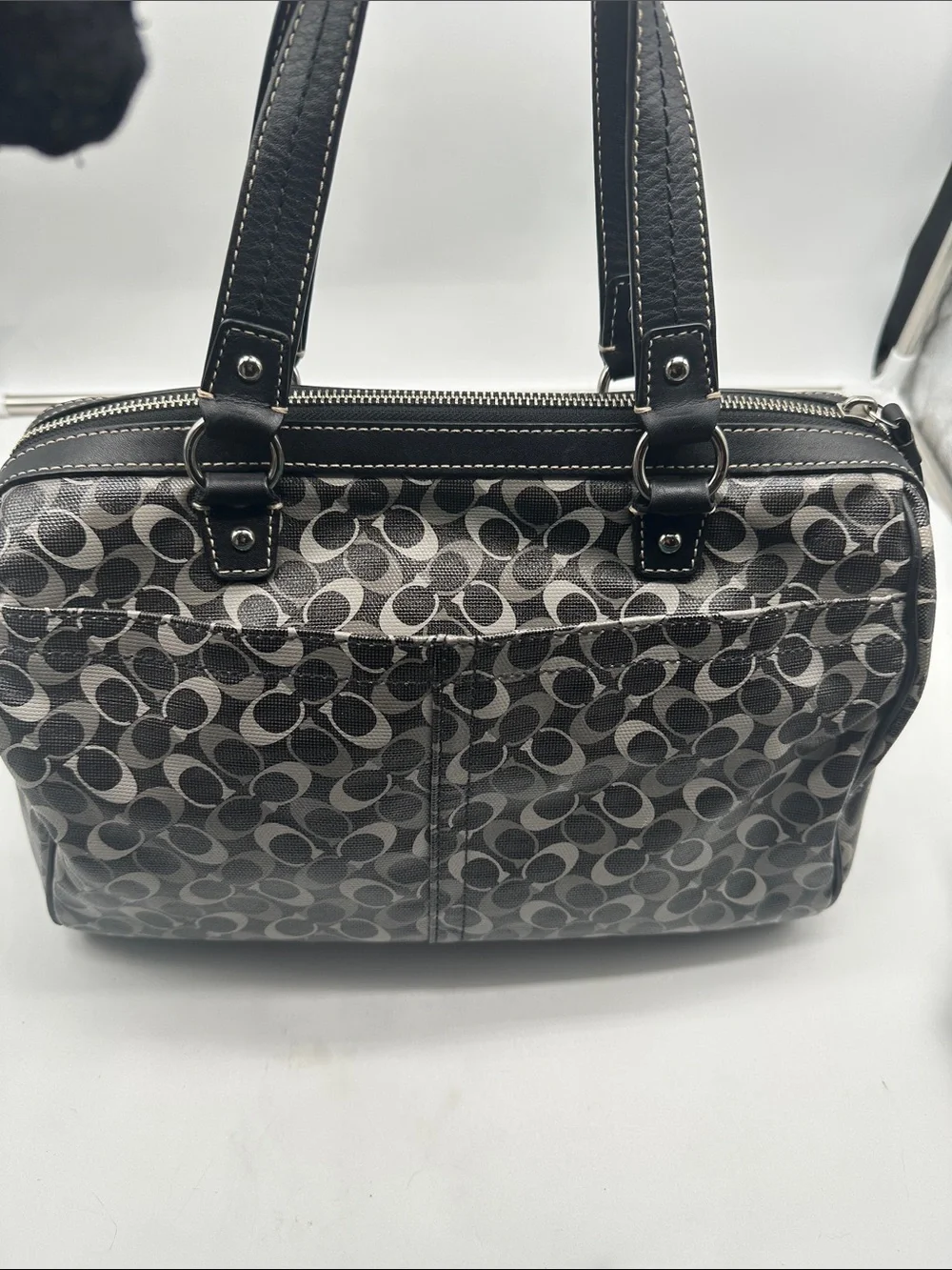 Vintage Coach Handbag Grey and Black